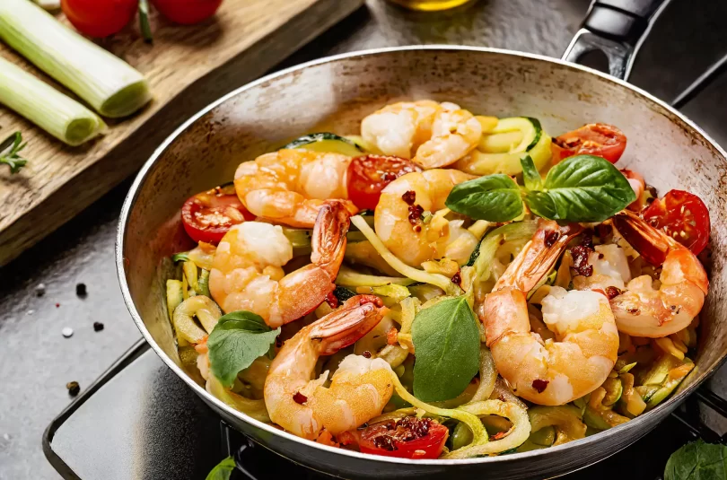 Spicy Shrimp Scampi with Zucchini Noodles