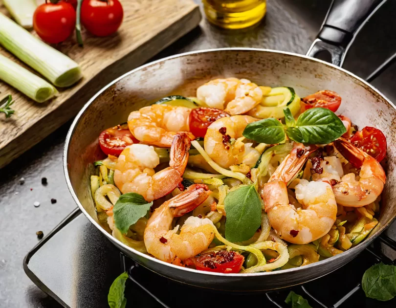 Spicy Shrimp Scampi with Zucchini Noodles