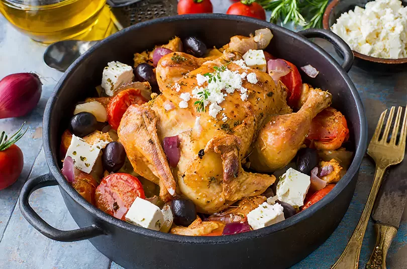 RecipeArtisan.com Recipe for Greek Lemon Chicken with Feta and Olives (One-Pot Wonder!)