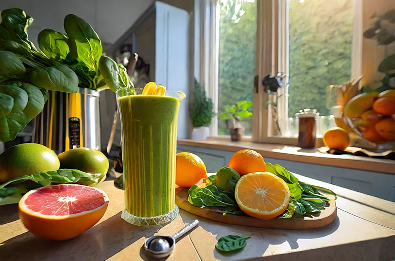RecipeArtisan.com Recipe for Superfood Citrus Glow Smoothie with Spinach & Collagen Boost